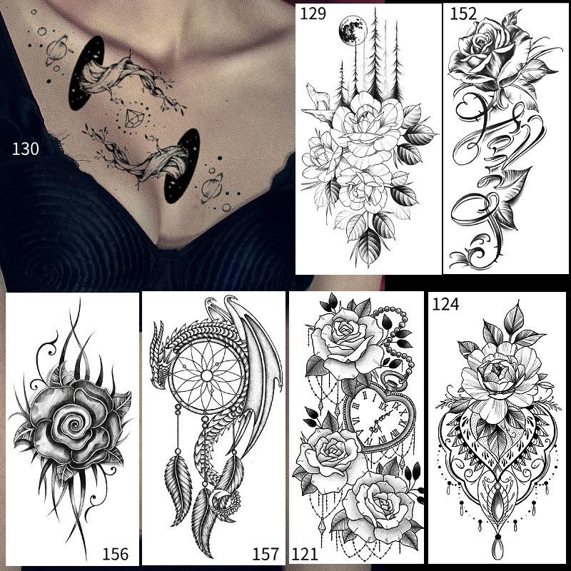 Picture of Children's cartoon flower arm sticker half arm full arm pink pig funny cross-border Henna creative color tattoo sticker wholesale