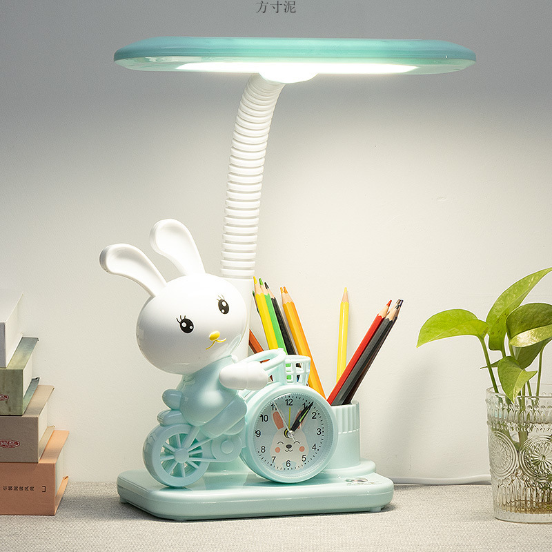 Led Study Table Lamp Primary School Student Writing Lamp Desk Cartoon Cute Alarm Clock Table Lamp Dormitory Bedside Lamp Wholesale