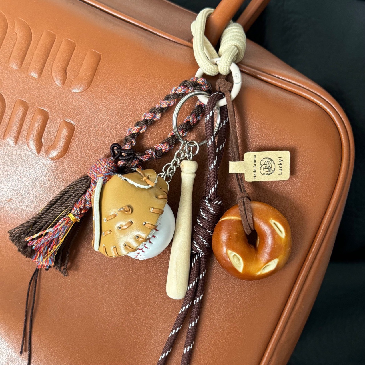 Ins Same Style Alkaline Water Bread Pendant Bag Pendant Miu Style Niche Backpack Lanyard Keychain Diy Decoration