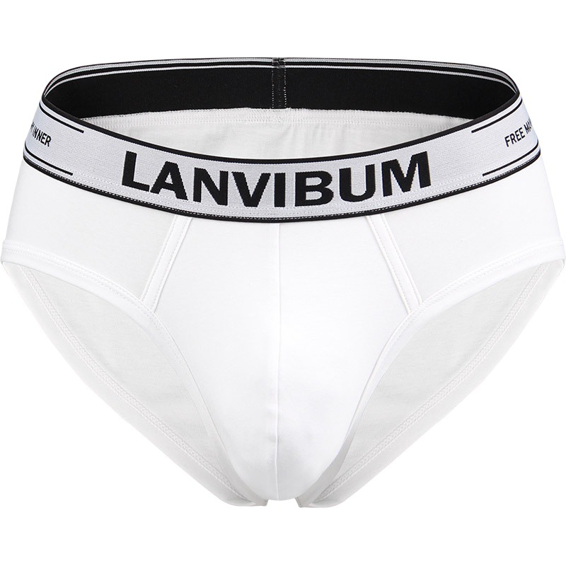 Picture of New Lanvibum Men's Underwear Briefs Cotton Mid-Waist Large Size Pure Color Sexy Trendy Men's Briefs