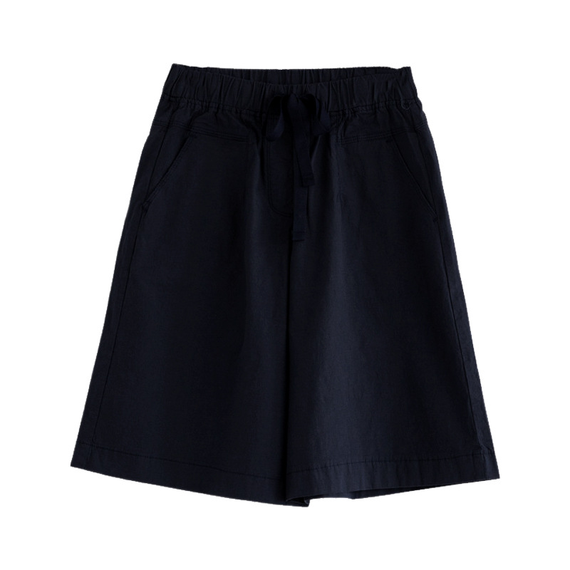 Picture of Five-point Pants Women's Loose Shorts Summer Thin High Waist 100.00kg Years New Casual Pants Women's Straight Black Five-point Pants