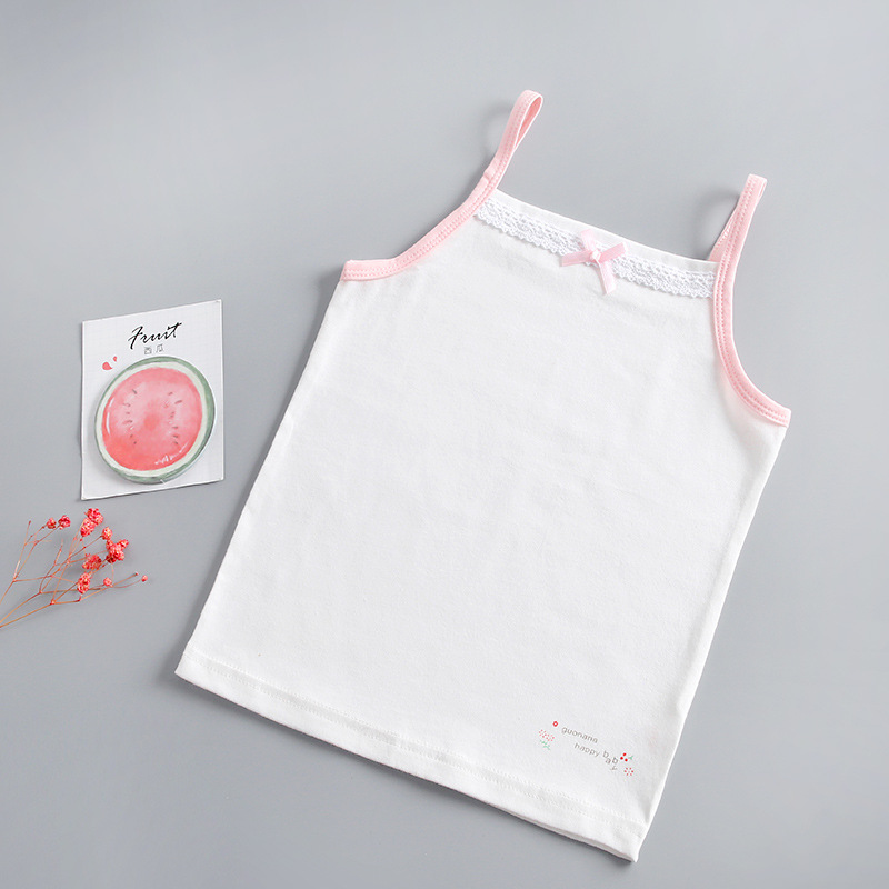 Picture of Girls Children's Vest Cotton Summer Category a Cotton Inner Wear Sling Sleeveless Baby Vest Baby Children's Wear