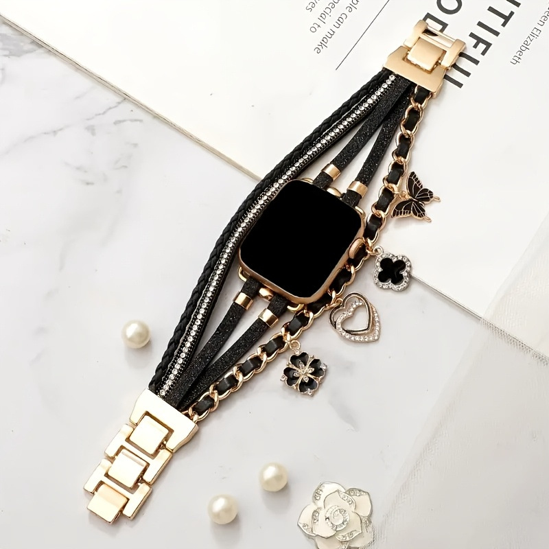 Applicable to Apple Watch Steel Strap iwatch45678/SE generation smart watch strap new bracelet leather rope braided model