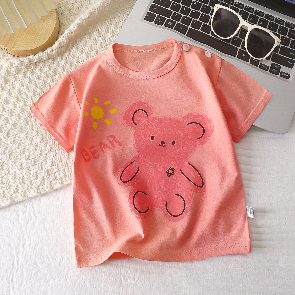 Picture of Children's Short-sleeved T-shirt Cotton New Children's Summer Baby Clothes Boys' Thin Girls' Top Summer Children's Clothing