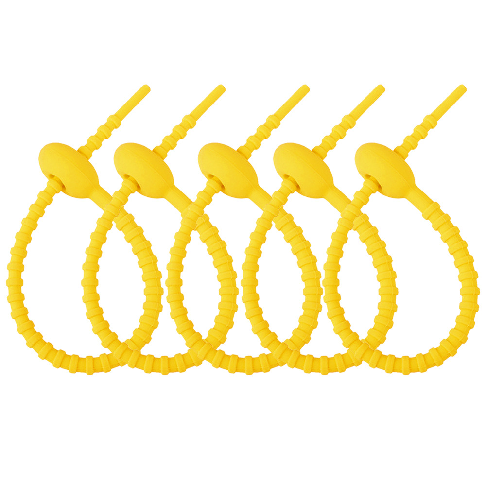 Picture of 215mm silicone cable tie data line storage finishing winder DIY key chain jewelry pendant color lanyard