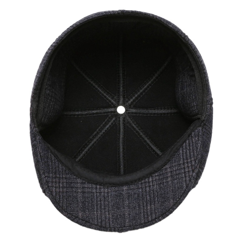 Autumn and winter new middle-aged and elderly British vintage warm ear protection painter cap men's casual cold-proof beret