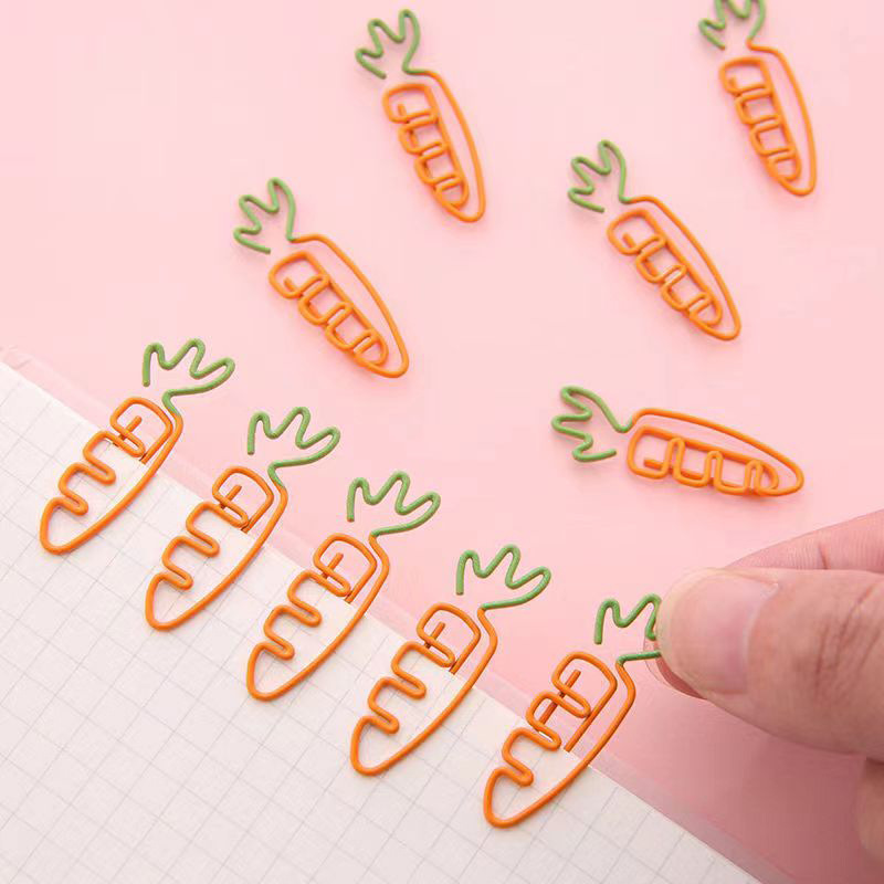 Creative color fruit two-color carrot cartoon shaped paper clip cute metal shape large paper clip wholesale