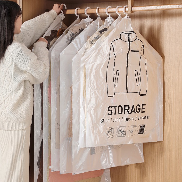 Hanging Down Jacket Compression Bag Moisture-proof Mildew-proof Coat Storage Artifact Wardrobe Household Vacuum Transparent Dustproof