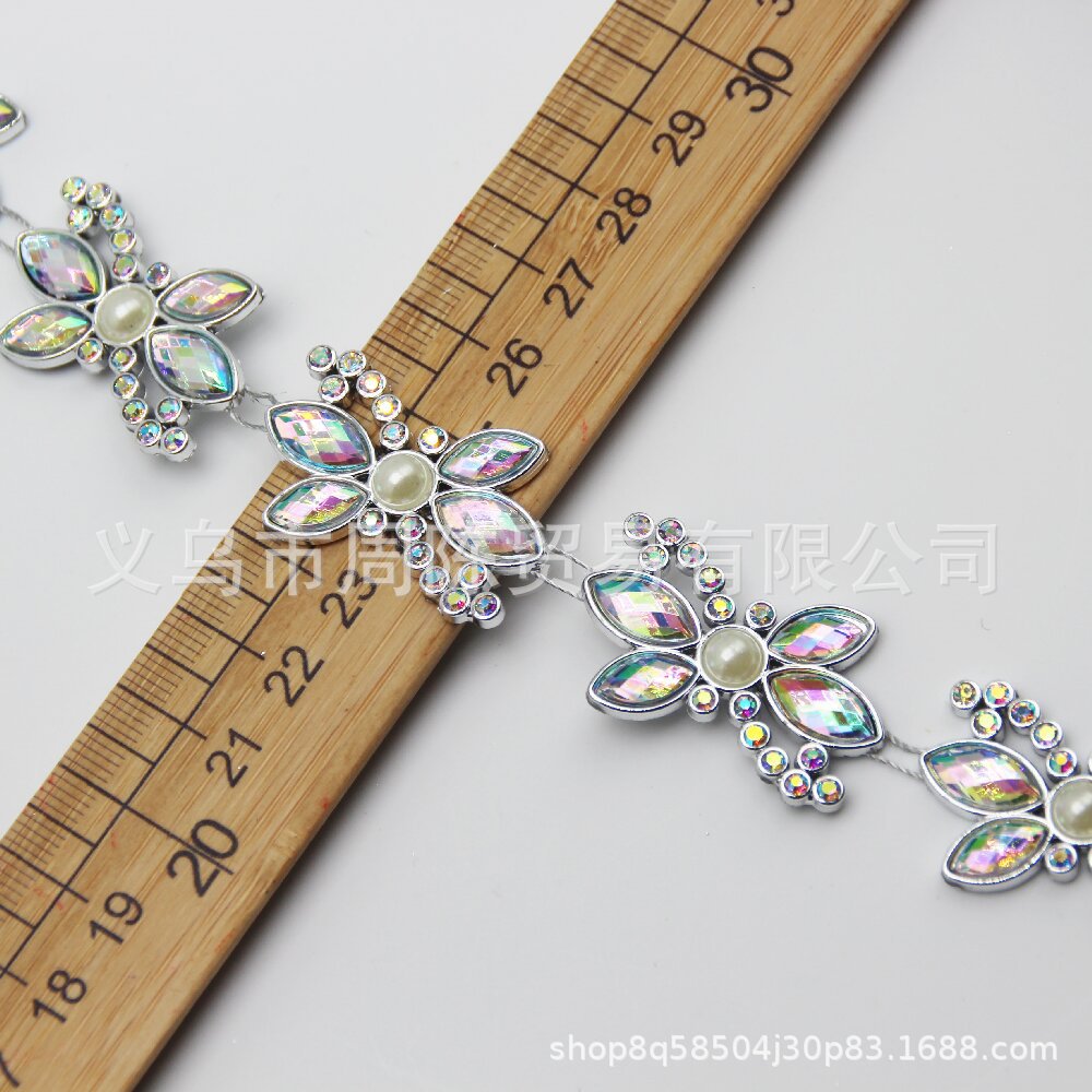 Picture of Manufacturer electroplated gold and silver diamond chain, handmade DIY rhinestone bead chain, dress, shoes, clothing, bags, clothing, accessories, accessories, accessories