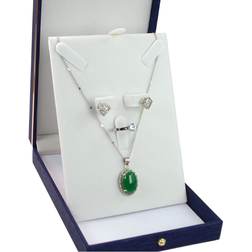 Exquisite high-grade golden edge PU leather jewelry box ring necklace pendant suit bracelet gift box storage box necklace box