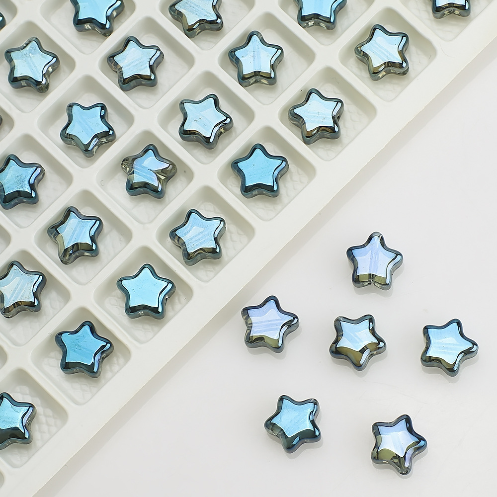 Picture of Five-Pointed Star Accessories 8mm Glass Beads Crystal Pendant DIY Hair Accessories Necklace Earrings Bracelet Beading Material Accessories