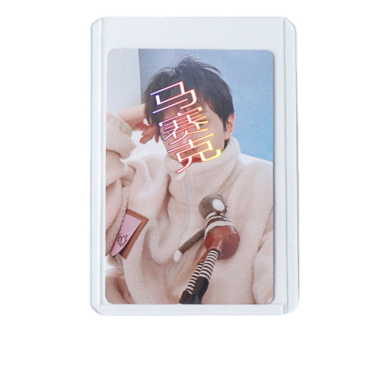Picture of in stock hard card cover transparent pvc plastic star card hard rubber cover card magnetic ID card cover photo frame customization