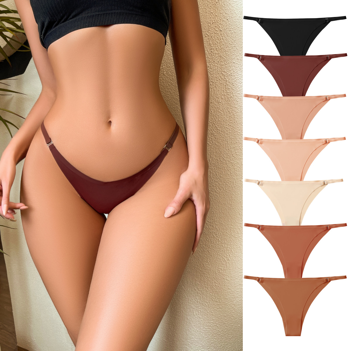 Exquisite Waistband Seamless Sports One-Piece Low-Waist Underwear for Women Cross-Border Pure Cotton Crotch Women's Triangle Breathable and Quick-Drying