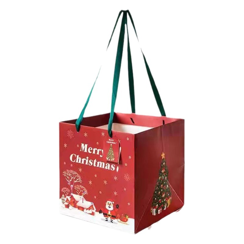 Christmas Gift Square Gift Box Fur Ball Ribbon Gift Box Christmas Eve Decoration Packaging Box Wholesale Ins Style