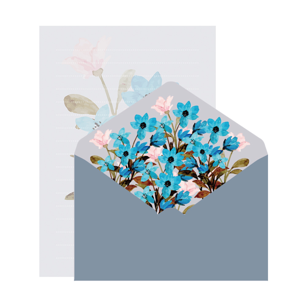 Picture of Wedding Letter Paper Set Invitation Letter A5 Handwritten Love Letter Paper Spring Flower Opening Letter Paper High-End