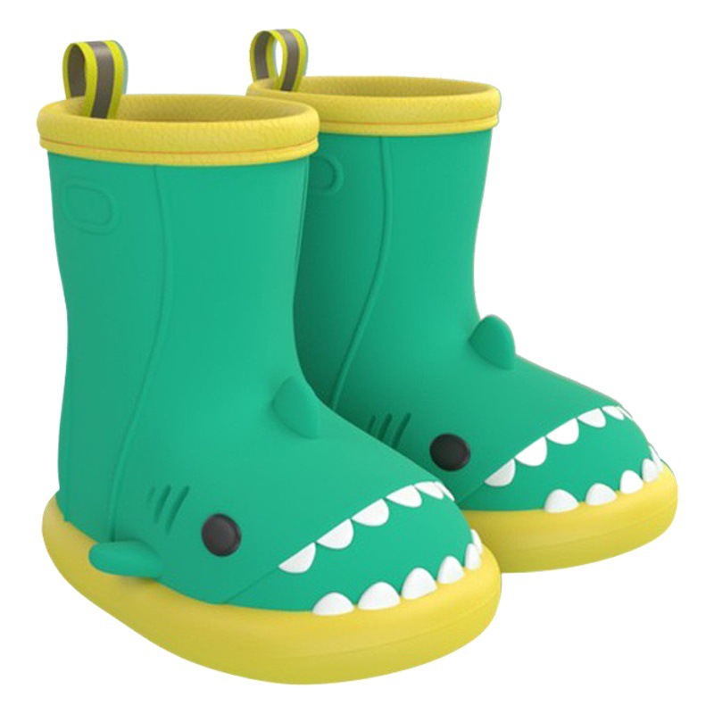 Parent-Child Shark Rain Boots Children's Summer Non-Slip Soft Bottom Children's Boys and Girls Cartoon Children's Mid-Tube Rain Boots Water Shoes