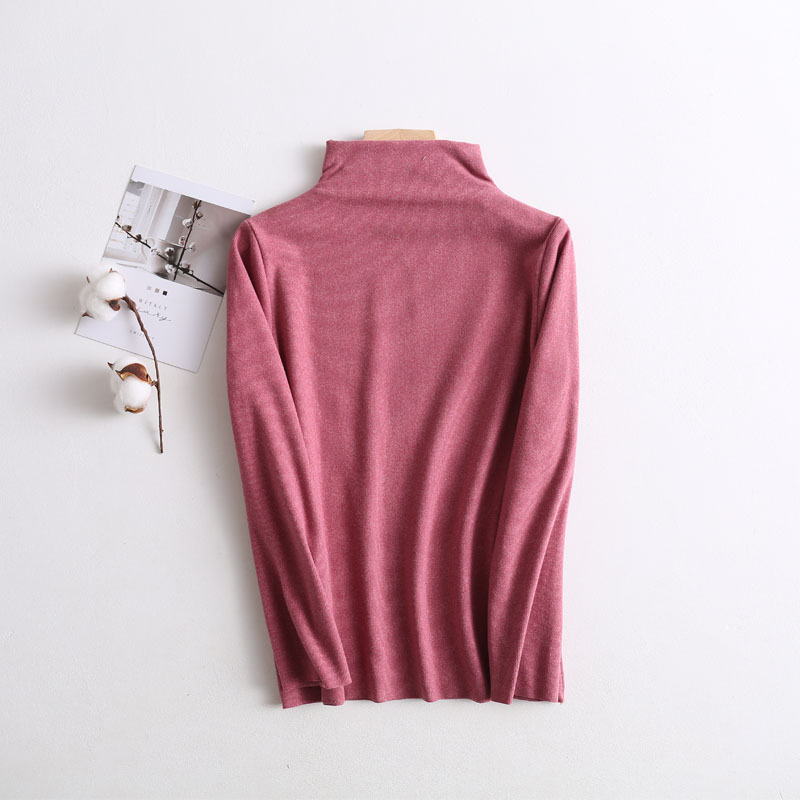 Picture of Children's cationic bottoming shirt seamless elastic autumn and winter boys and girls mid-collar velvet warm inner western style top