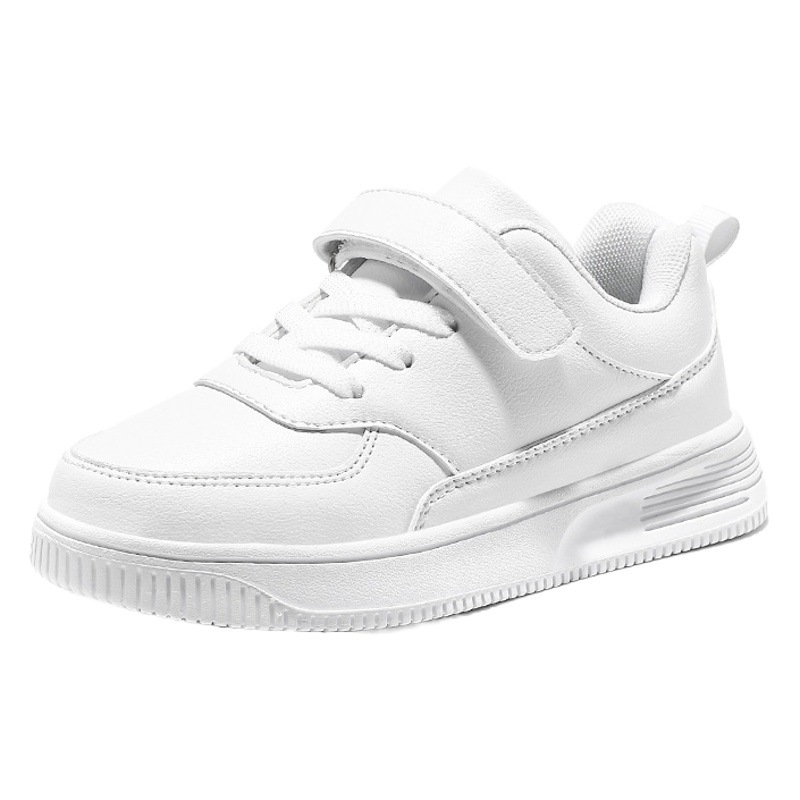 Children's shoes white sneaker girls' leather soft bottom white shoes spring and autumn children's shoes Primary School Boys' board shoes