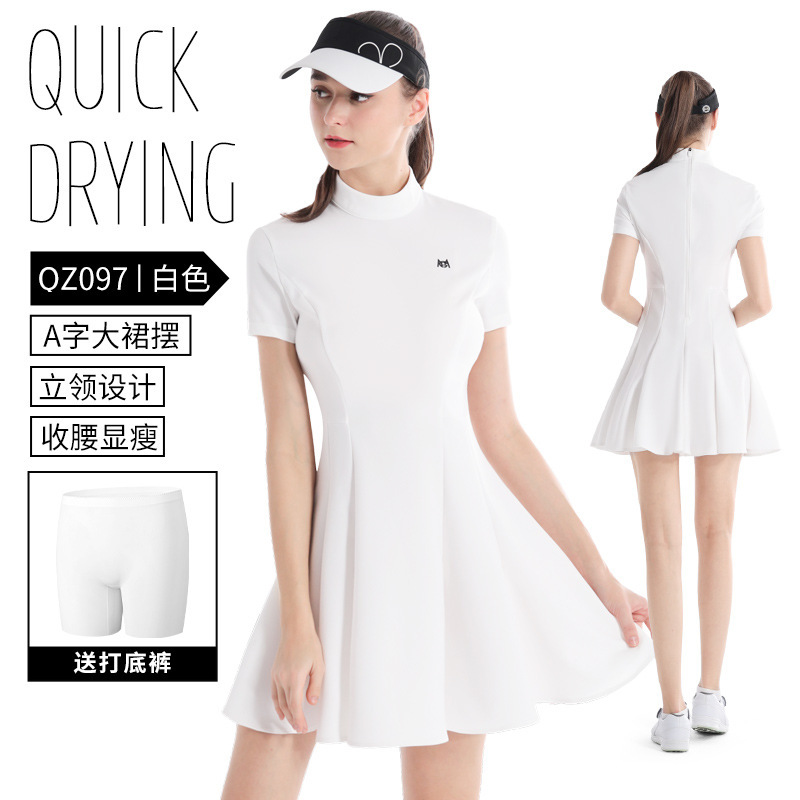 Picture of PGM Summer Golf Women's Slim-fit Tight Waist Slim A- line dress Short-sleeved Women's Skirt suit Korean-style Golf Clothing