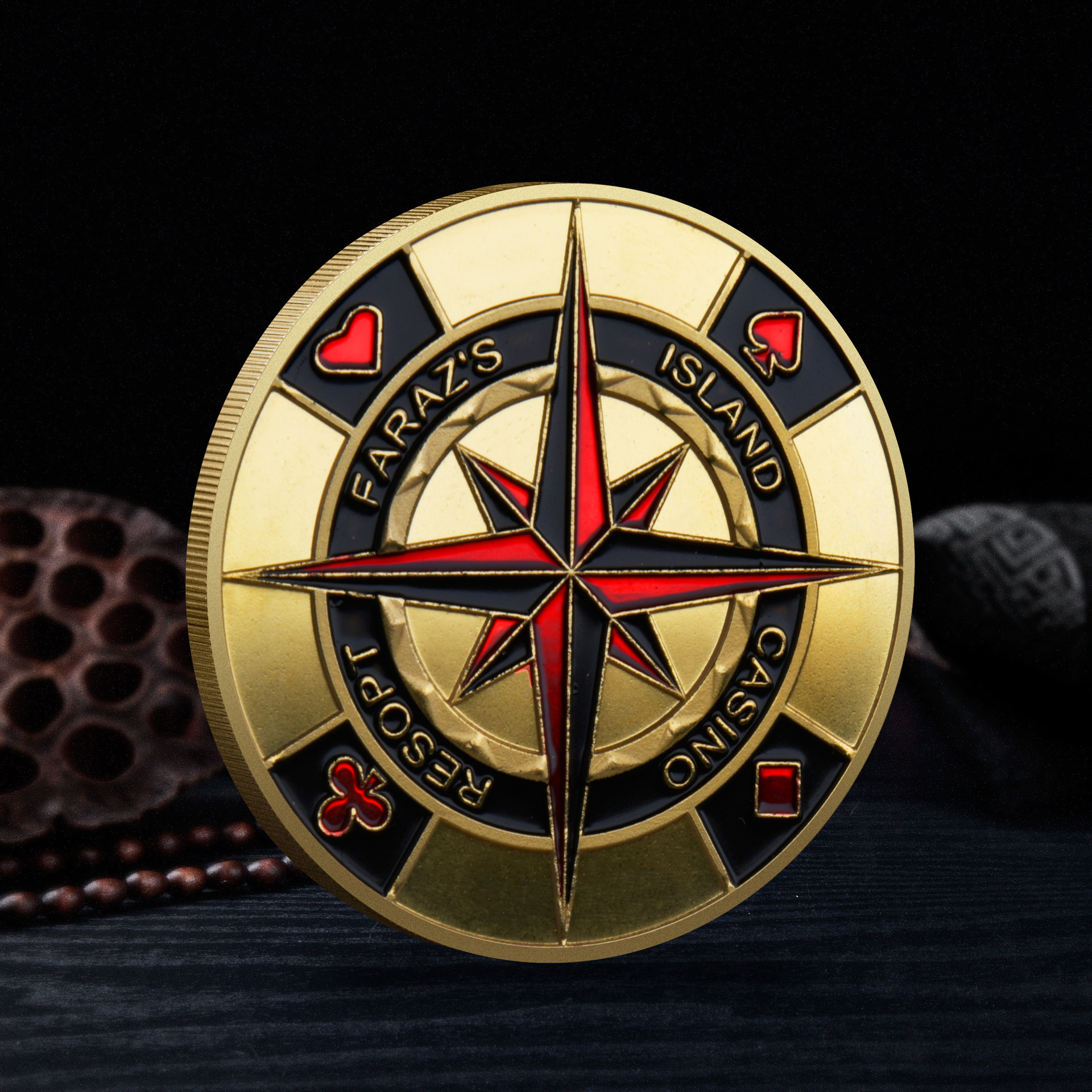 Picture of Chips Commemorative Medallion Las Vegas Lucky Gold and Silver Coin Metal Card Presser Collection Gift Cross-border