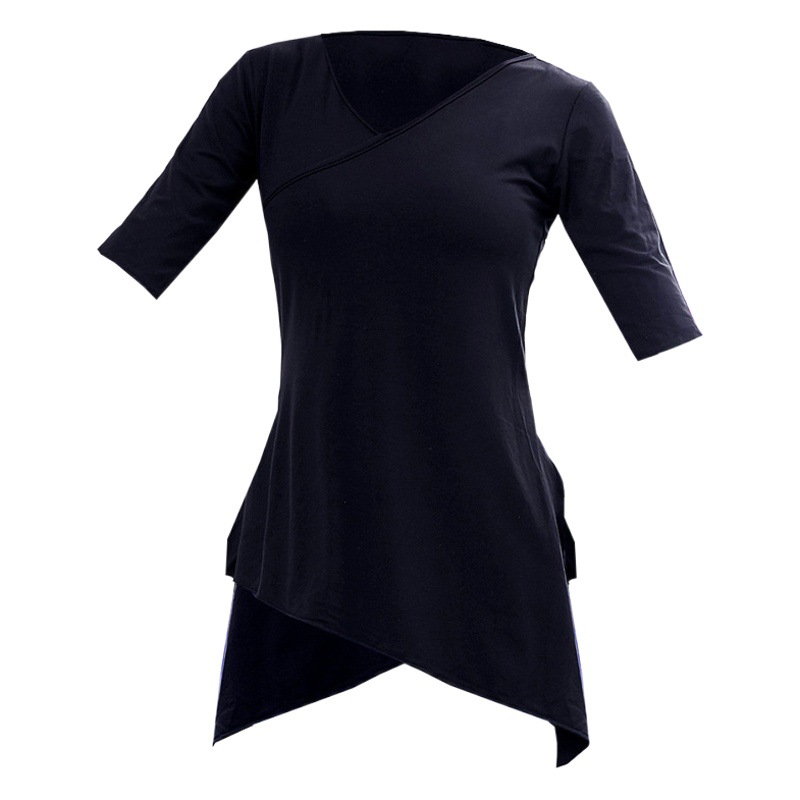 Dancing Practice Clothes Female Adult Classical Modern Square Ethnic Irregular Slim Shape Split Modal Top