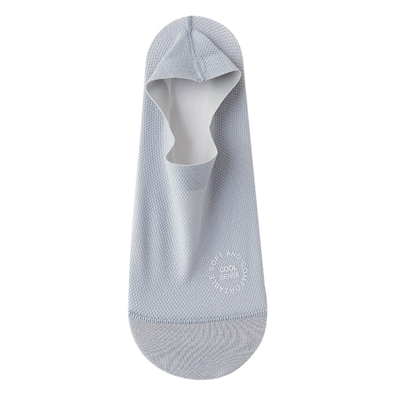 Boat Socks Do Not Fall Off Women's Summer Ice Silk Seamless Invisible Socks Mesh Sweat-Absorbent Breathable Cotton Bottom Silicone Non-Slip Socks