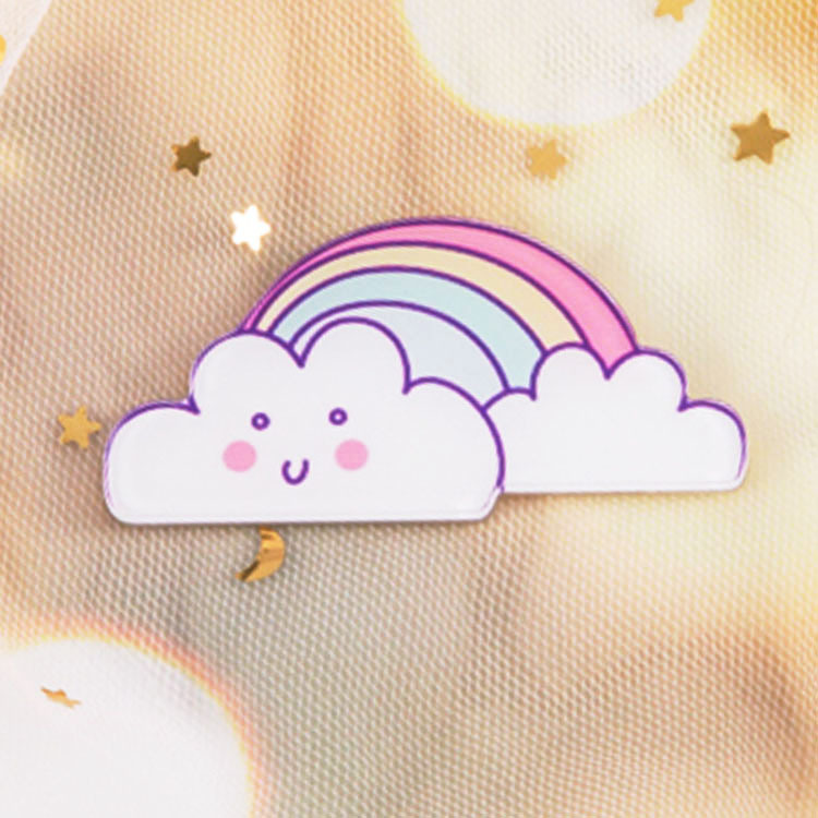 Picture of Japanese and Korean Acrylic Badges Anime Cartoon Cute Brooch Unicorn Rainbow Little Girl Bag Pendant Accessories