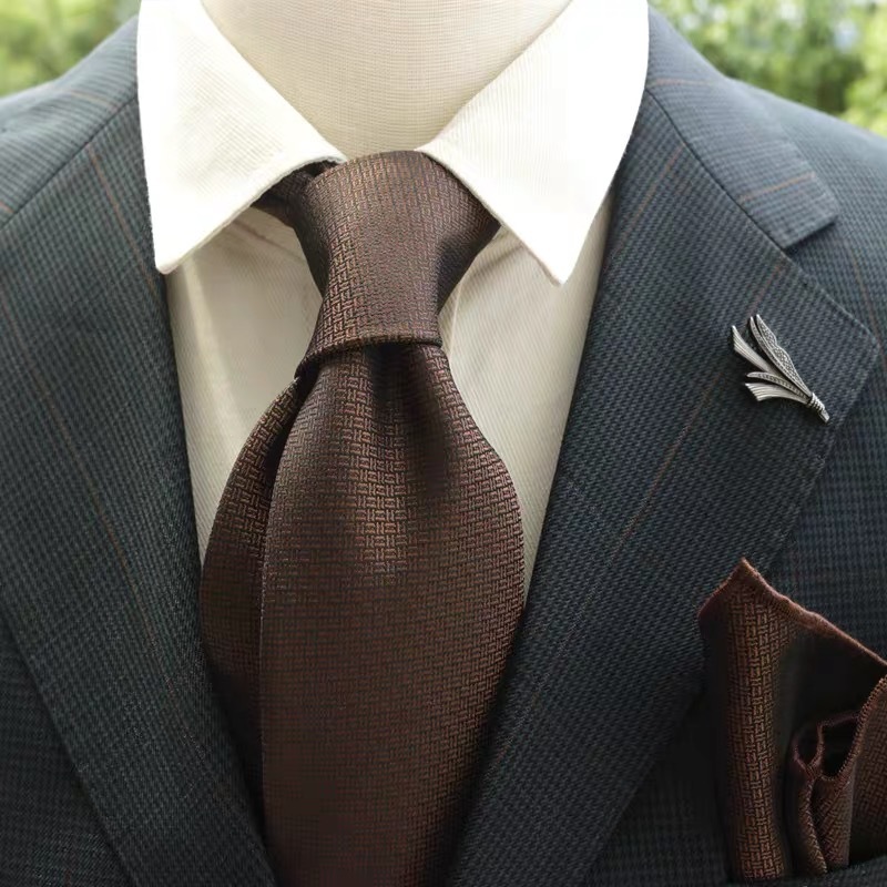Picture of Retro Casual Clear Color Texture Tie Solid Color Men's Professional Dress Gentleman Working Groom Wedding Cafe Green