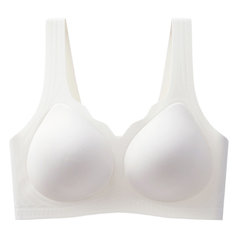 2023 Underwear Soft Support Fixed Cup Breathable Push-Up Gathered Wireless Sports Bra for Women Full Cup with Chest Pads