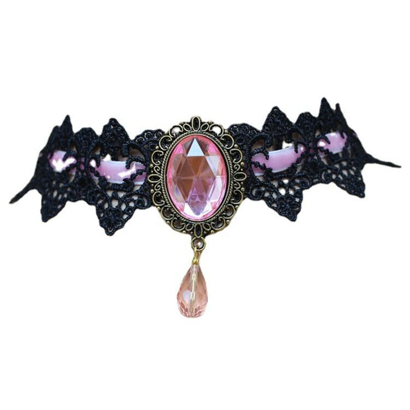 Picture of European and American Cross-Border Best-Selling Necklace Gothic Retro Punk Choker Lace Necklace Braided Choker Clavicle Chain for Women