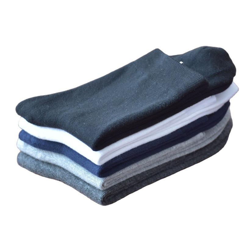 Manufacturer Wholesale Autumn and Winter Men's Bamboo Fiber Stockings Business Men's Socks Solid Color Comfortable Sweat-Absorbent Antibacterial Deodorant and Durable