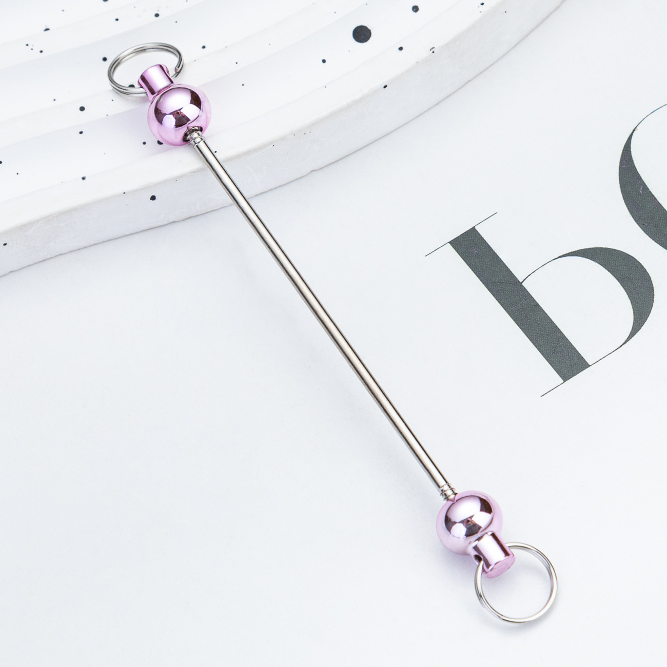 Picture of Creative New diy beaded pole in stock gradient color beaded keychain pole accessories pendant wholesale
