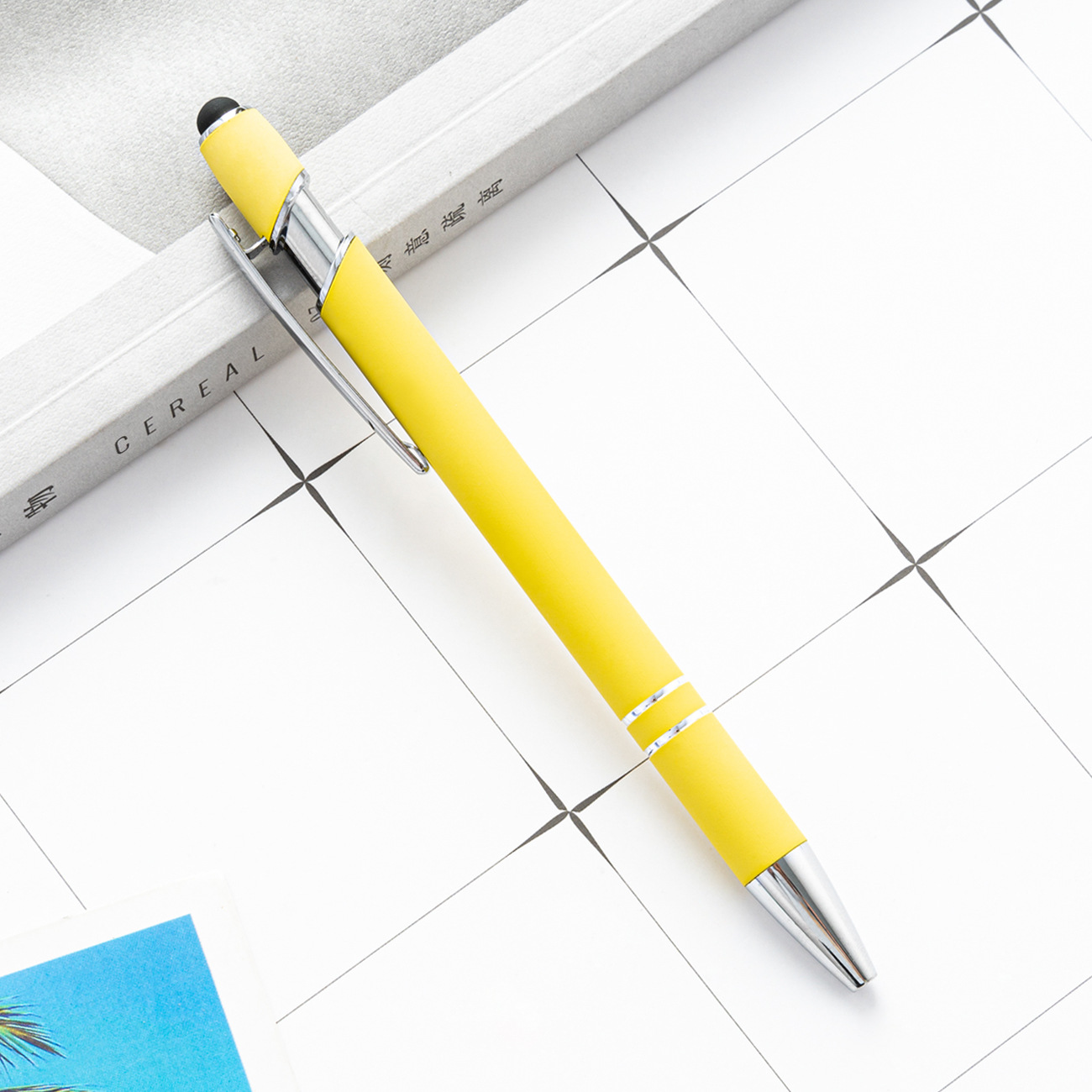 Picture of Spot wholesale touch screen capacitance Pen Press Metal Ballpoint Pen advertising pen printing logo creative beauty pen manufacturers