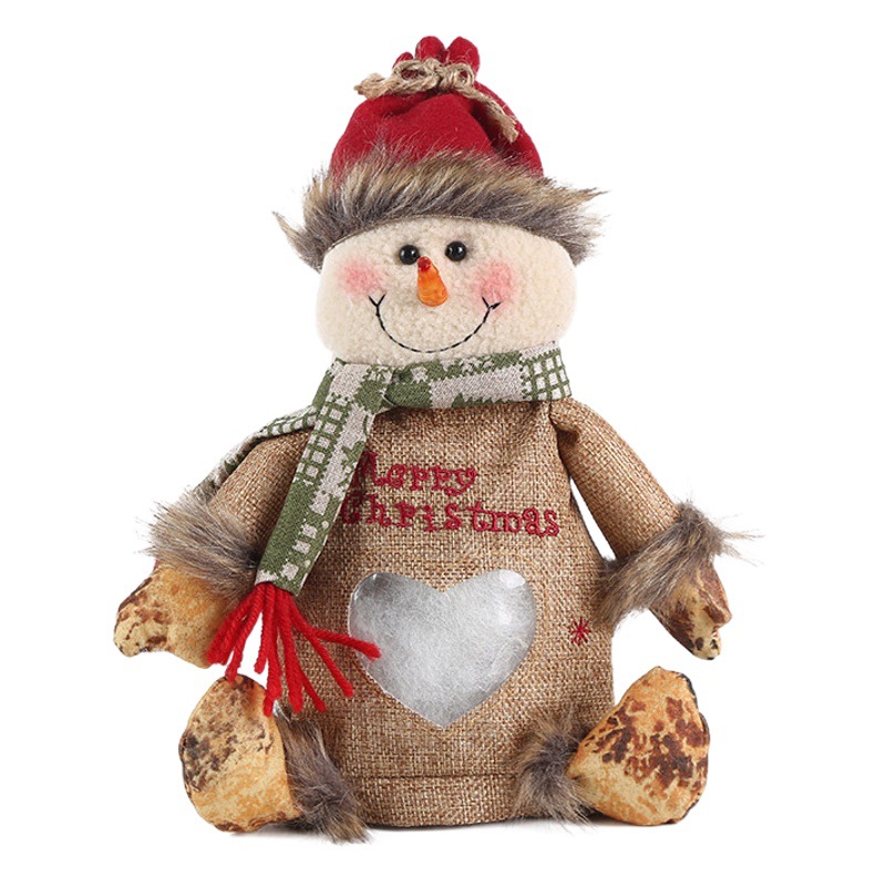 Cartoon Fabric Doll Christmas Product Christmas Apple Bag Christmas Gift Heart Hollow Christmas Gift Bag