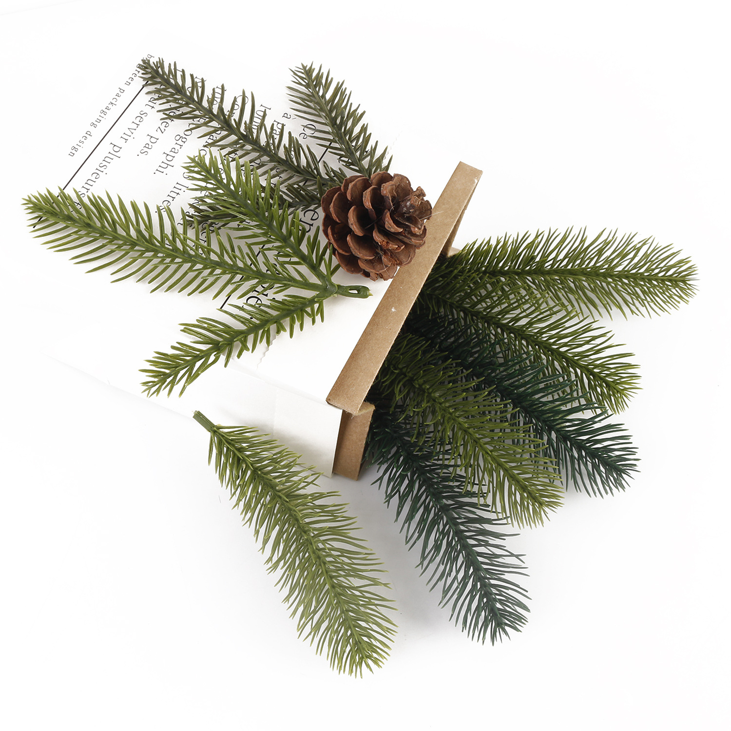 Simulation Plant Trigeminal Pine Needle Pine Grass Water Grass Pine Needle diy Christmas Tree Decorative Wall Decorative Set