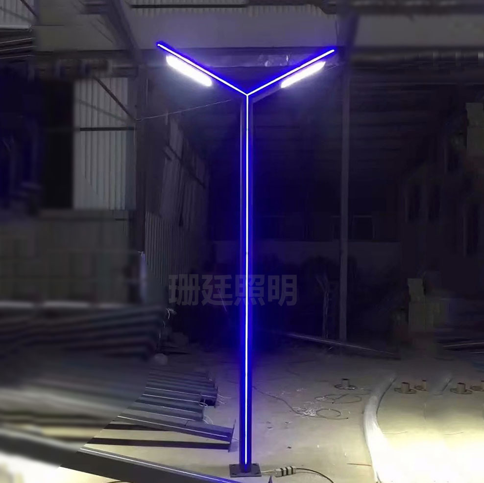 Garden Light Wholesale 3 m Outdoor Double Head Solar Aluminum Profile Y Landscape Light Square Garden Lawn Street Light