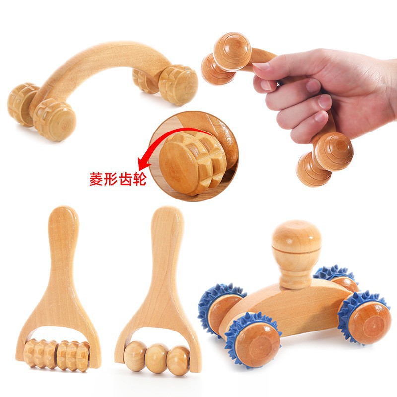 Wooden Massager suit Mother's Day Gift Handheld Labor-saving Convenient Simple and Practical Meridian Massage Artifact