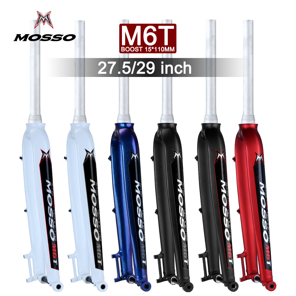 New MOSSO aluminum alloy hard fork BOOST barrel shaft open 110mm disc brake M6T compatible 27.5/29 front fork