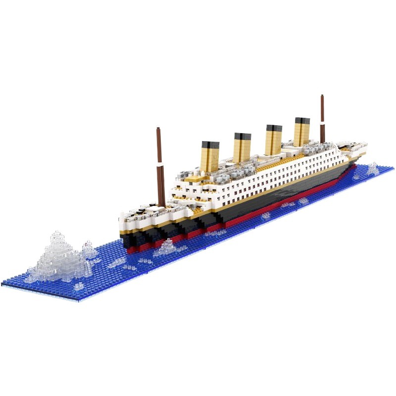 Cross-Border Foreign Trade Titanic Assembled Model Ship Adult Difficult Building Blocks Boy Toy Cruise Ship Ornaments