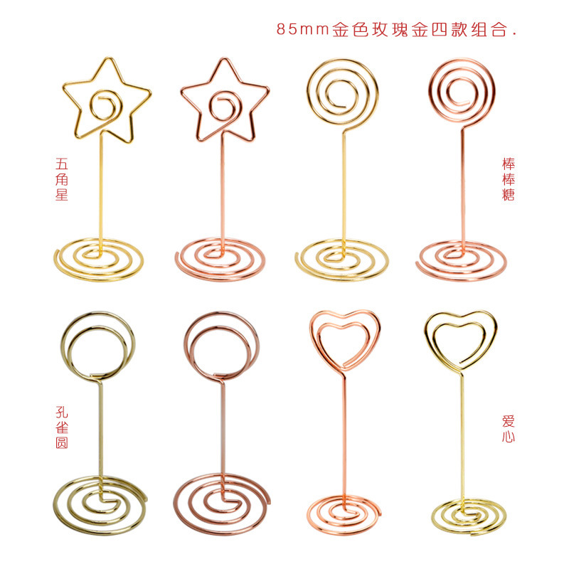 Picture of Amazon Hot Selling Creative Metal Card Holder Heart-Shaped Notes Holder Table Number Card Holders