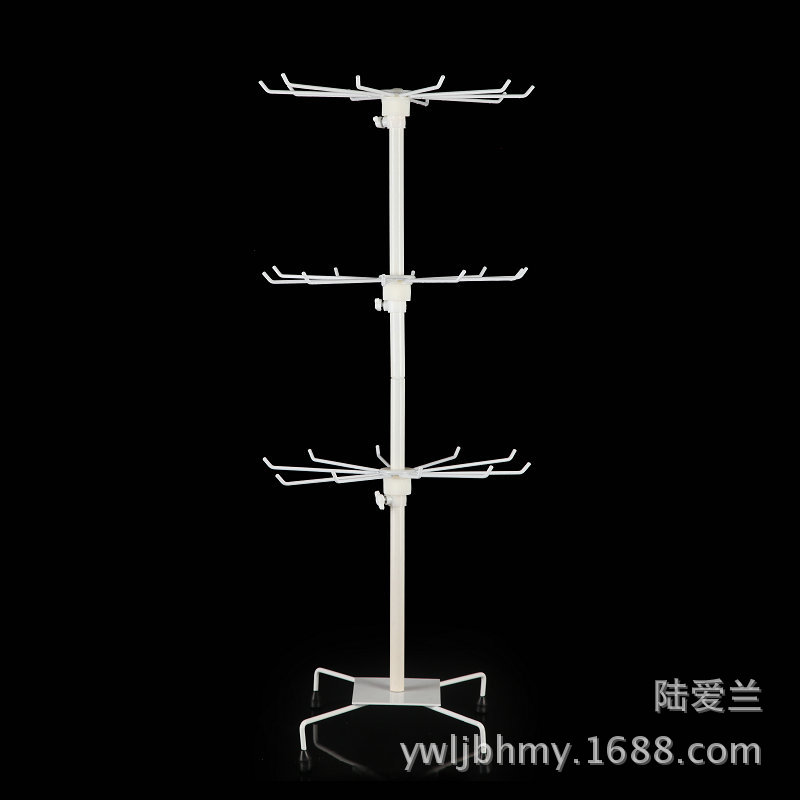 Multi-layer rotating plastic-impregnated iron rack Jewelry pendant display rack socks hat glove bag hanger stall wheel
