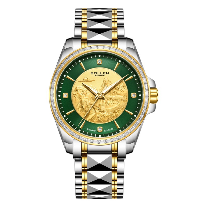 [Great Wall Series] Solon Men's Light Luxury Business Leisure Men's Mechanical Watch -9075