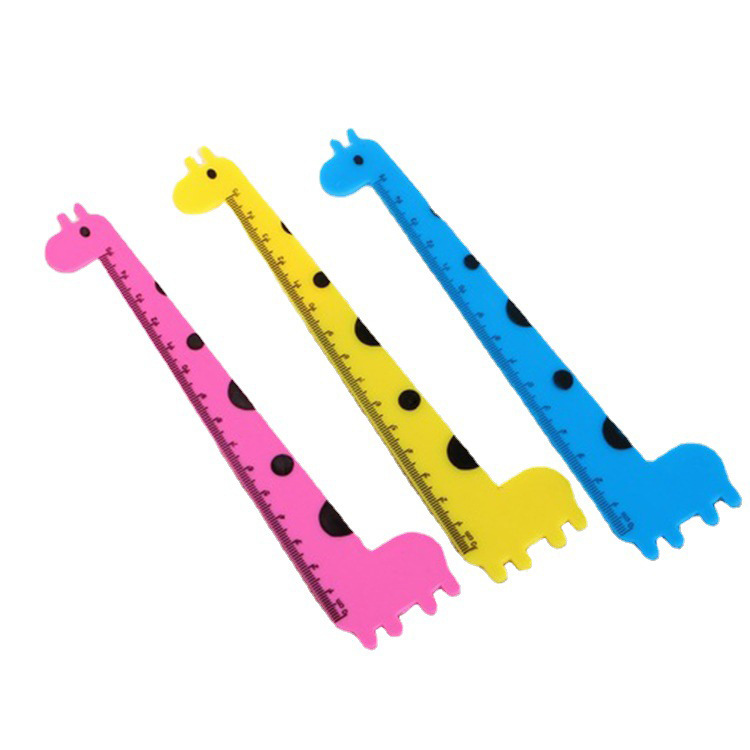Picture of Cartoon giraffe ruler student plastic ruler 15cm cartoon stationery school supplies drawing tools wholesale