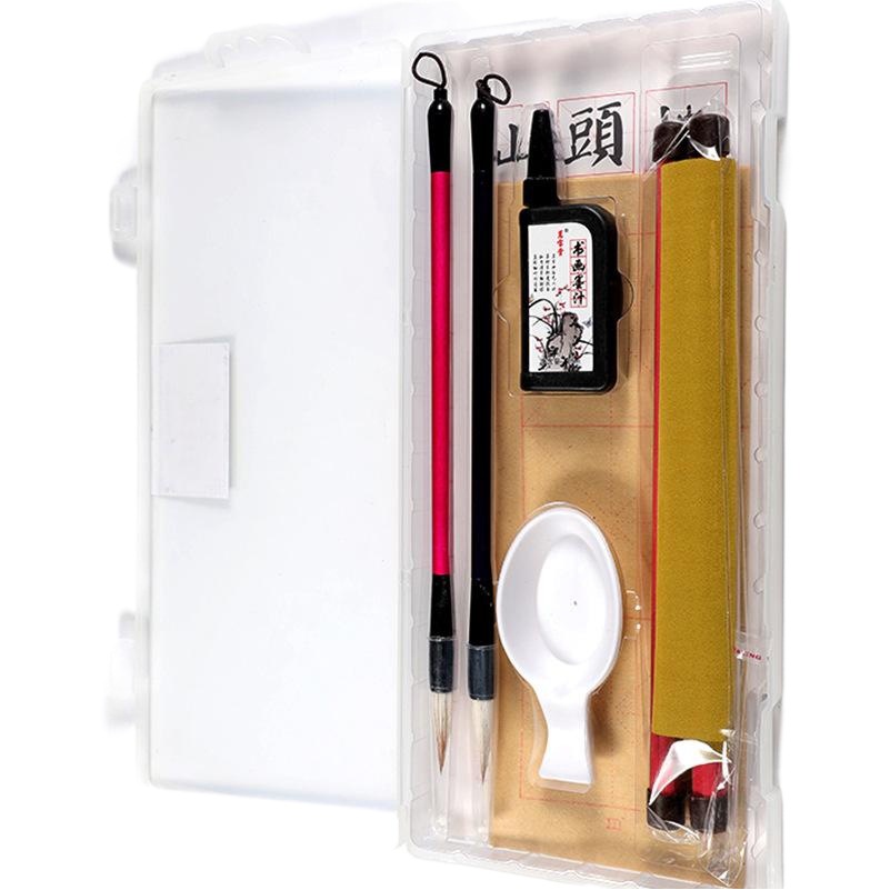 Students Study Four Treasures Brush Copybook Water Writing Cloth Set Beginners Calligraphy Ink Paper Inkstone Children's Gift Box