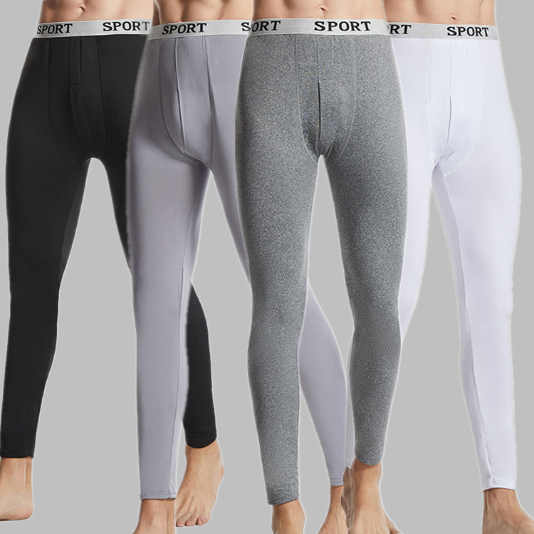 Autumn Pants Yc【Fleece-Lined or Non-Fleece Options Available】Men's Slim-Fit Thermal Pants Single Piece Thin Large Size Leggings Fleece-Lined Pants