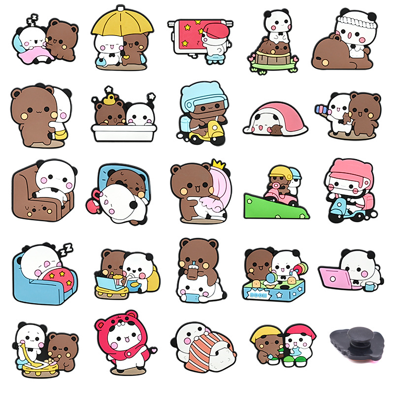 Cross-border New Cute Bear Hole Shoes Flower Shoe Buckle Removable DIY Hole Phone Case Decorative Buckle in stock Hair