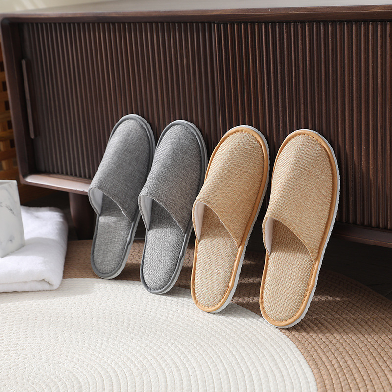 Picture of Hotel Hotel Summer Disposable Slippers Linen Toe Summer Linen Half Bag Portable for Home Travel