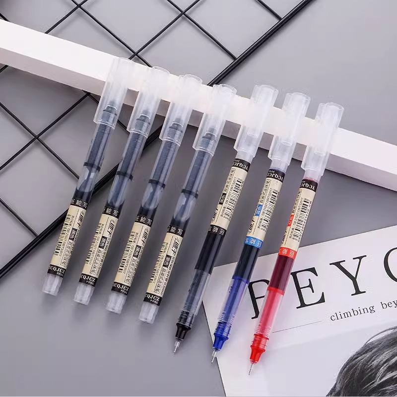 Picture of Straight Liquid Quick-Drying Ball Pen Gel Pen Black Pen Signature Pen Student Water Pen Stationery Needle Pen Wholesale Carbon Pen
