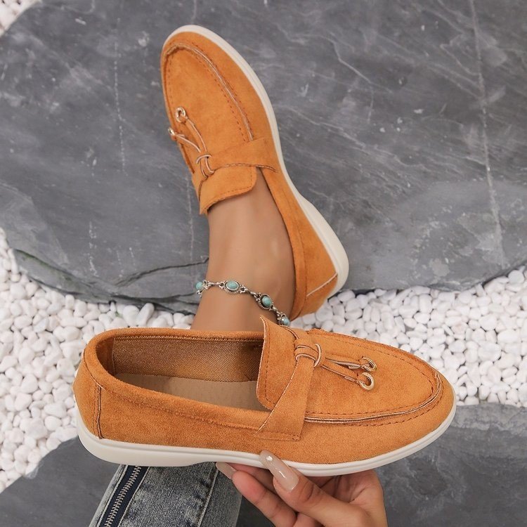 Slip-on High-grade Lefu Single-layer Shoes Women's 2024 New European and American Foreign Trade Large Size 43 Small Chanel Style Foot Rubber Women's Shoes