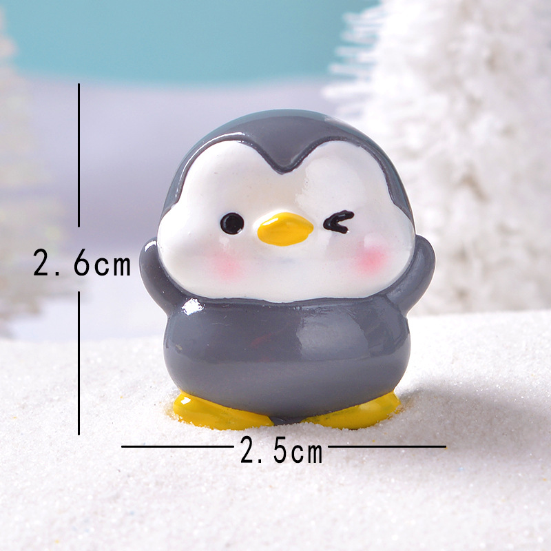 Picture of Cross-Border Cartoon Cute Gray Penguin Micro Landscape Gardening Potted Small Ornaments Cute and Interesting Penguin DIY Gadgets
